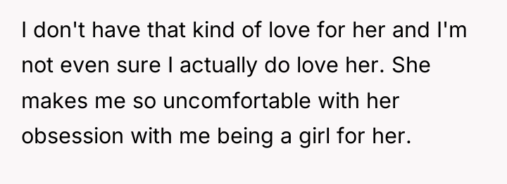 I don't have that kind of love for her and...