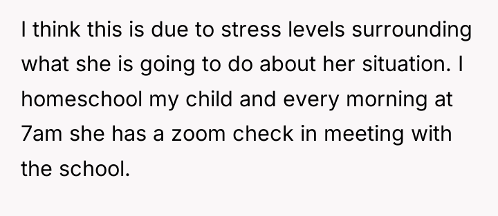 I think this is due to stress levels surrounding what...
