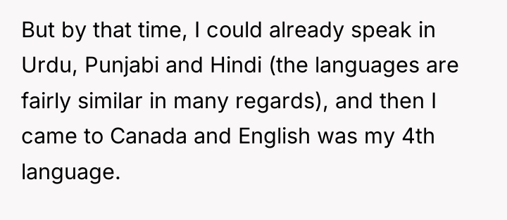 But by that time, I could already speak in Urdu,...