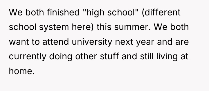 We both finished "high school" (different school system here) this...