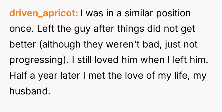 driven_apricot I was in a similar position once. Left the...
