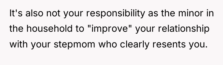 It's also not your responsibility as the minor in the...