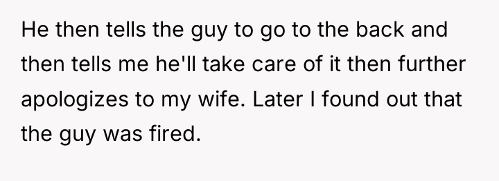 He then tells the guy to go to the back...