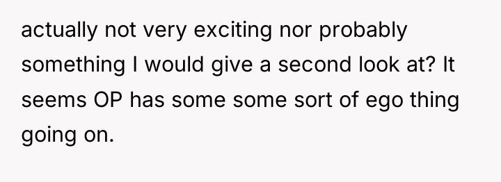 actually not very exciting nor probably something I would give...