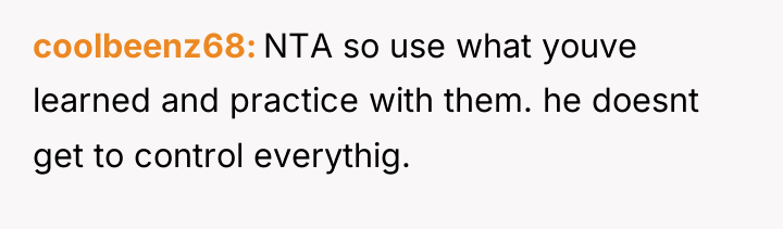 coolbeenz68 NTA so use what youve learned and practice with...