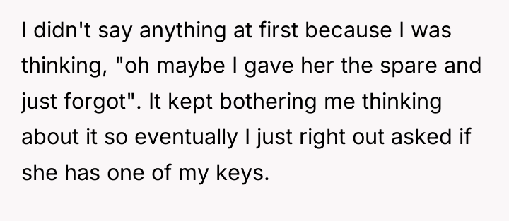 I didn't say anything at first because I was thinking,...