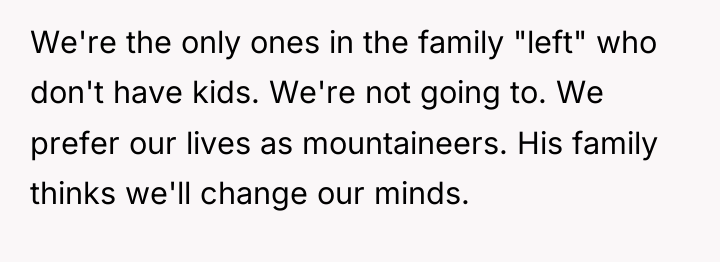 We're the only ones in the family "left" who don't...