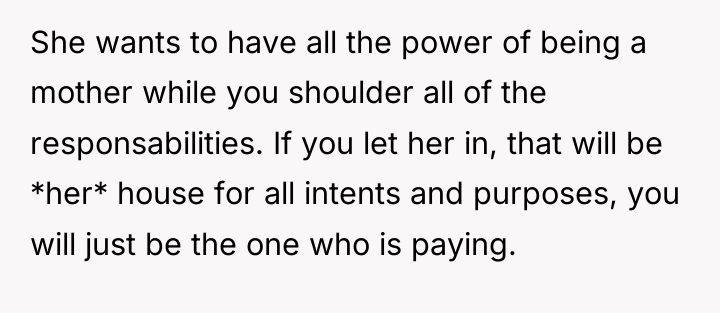 She wants to have all the power of being a...