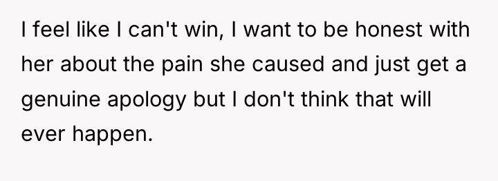 I feel like I can't win, I want to be...