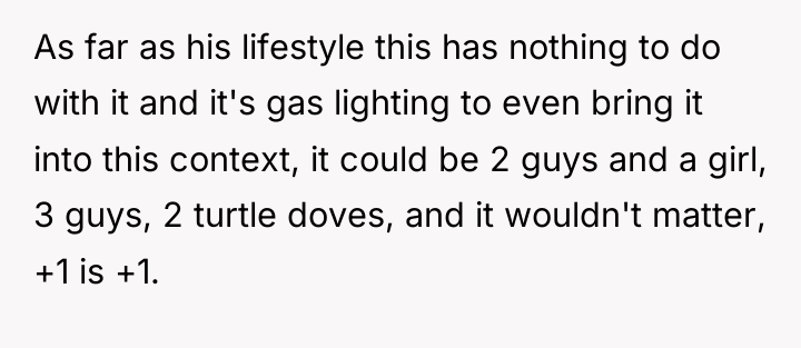 As far as his lifestyle this has nothing to do...