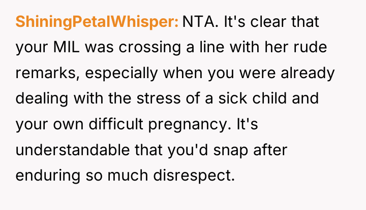ShiningPetalWhisper NTA. It's clear that your MIL was crossing a...