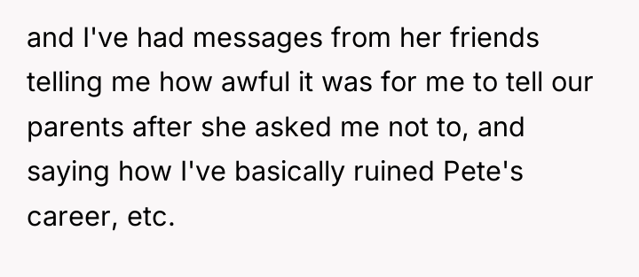 and I've had messages from her friends telling me how...