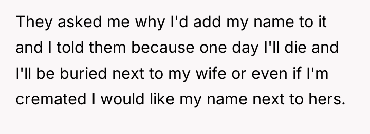 They asked me why I'd add my name to it...