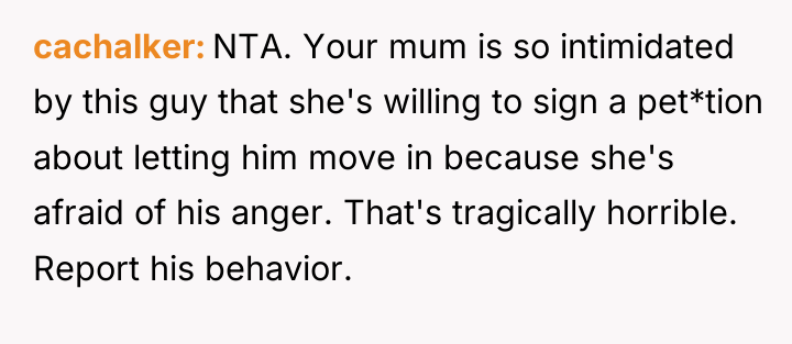cachalker NTA. Your mum is so intimidated by this guy...