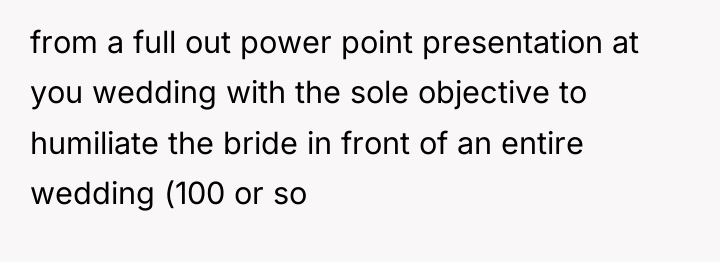 from a full out power point presentation at you wedding...