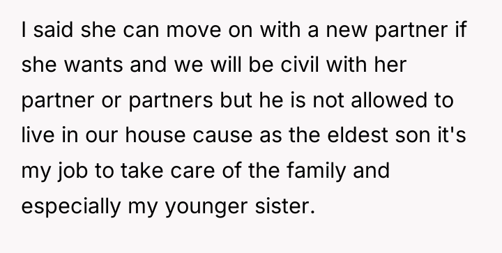 I said she can move on with a new partner...