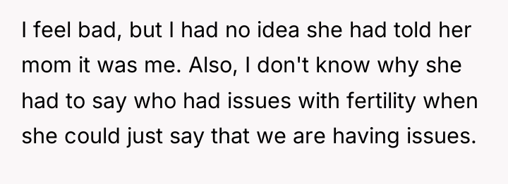 I feel bad, but I had no idea she had...