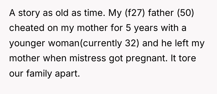 A story as old as time. My (f27) father (50)...