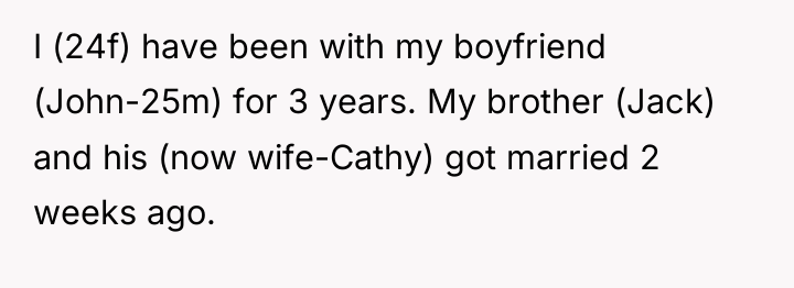 I (24f) have been with my boyfriend (John-25m) for 3...