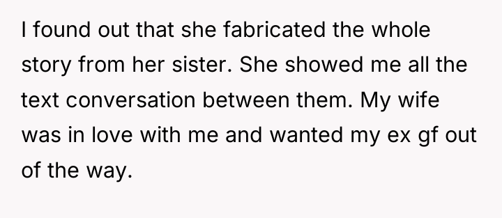 I found out that she fabricated the whole story from...