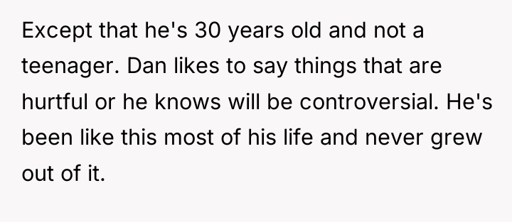 Except that he's 30 years old and not a teenager....