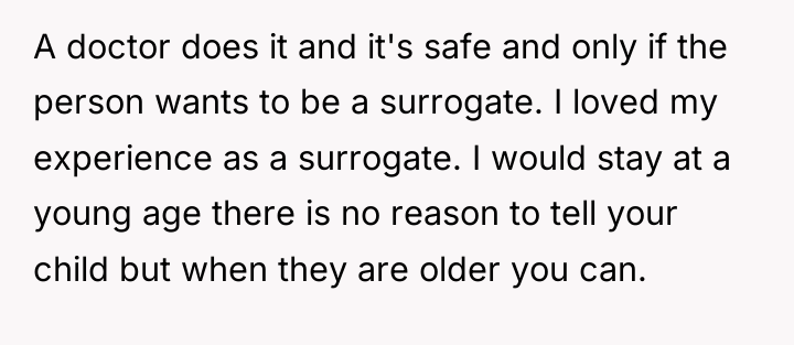 A doctor does it and it's safe and only if...