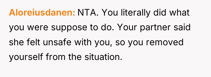 Aloreiusdanen NTA. You literally did what you were suppose to...