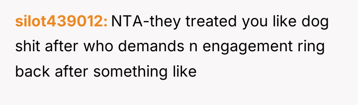 silot439012 NTA-they treated you like dog shit after who demands...