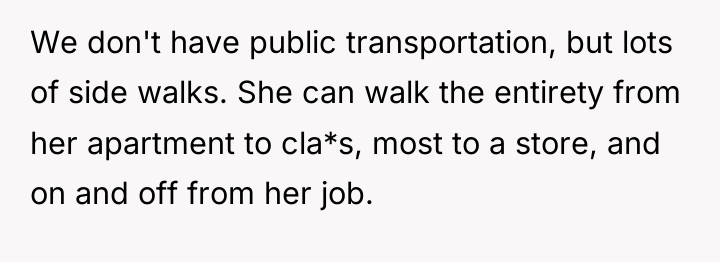 We don't have public transportation, but lots of side walks....