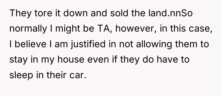 They tore it down and sold the land.nnSo normally I...