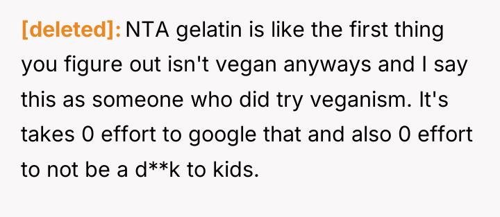 [deleted] NTA gelatin is like the first thing you figure...