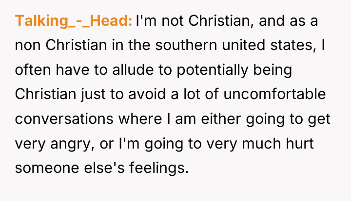 Talking_-_Head I'm not Christian, and as a non Christian in...