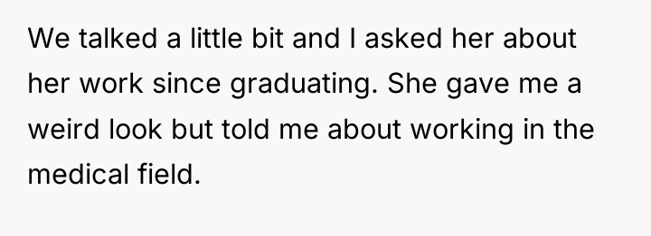 We talked a little bit and I asked her about...