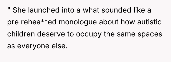 " She launched into a what sounded like a pre...