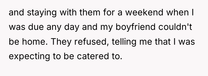 and staying with them for a weekend when I was...