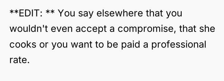**EDIT: ** You say elsewhere that you wouldn't even accept...