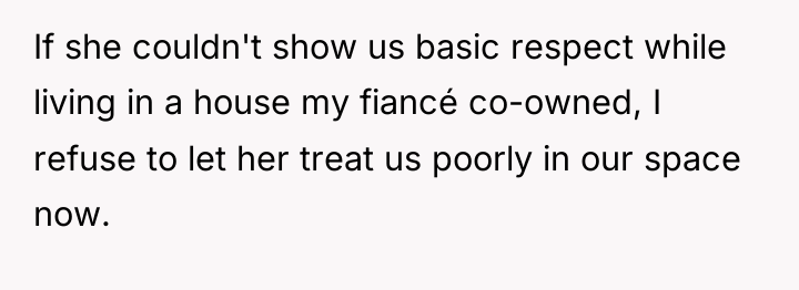 If she couldn't show us basic respect while living in...