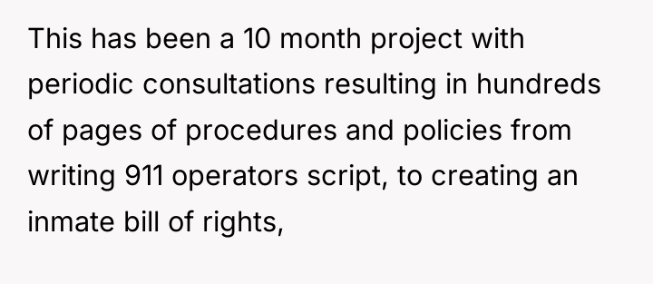 This has been a 10 month project with periodic consultations...