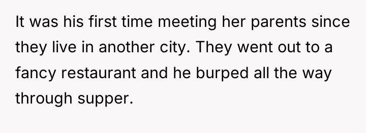 It was his first time meeting her parents since they...