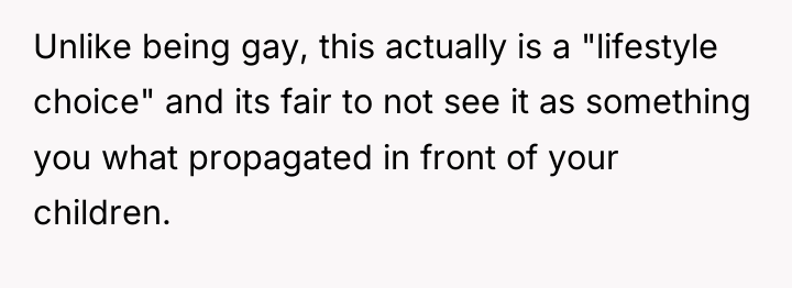 Unlike being gay, this actually is a "lifestyle choice" and...