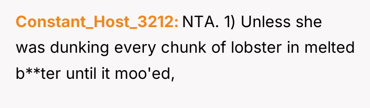 Constant_Host_3212 NTA. 1) Unless she was dunking every chunk of...