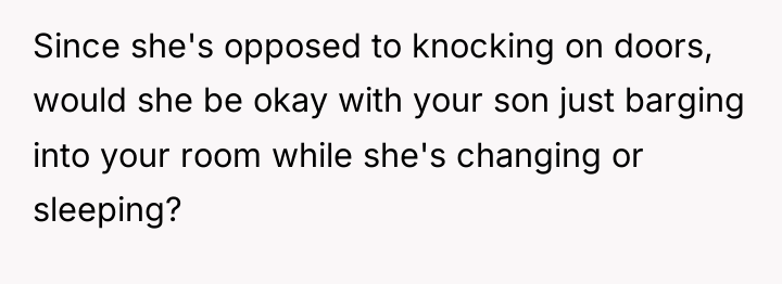 Since she's opposed to knocking on doors, would she be...
