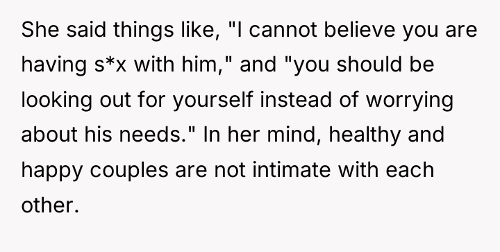 She said things like, "I cannot believe you are having...