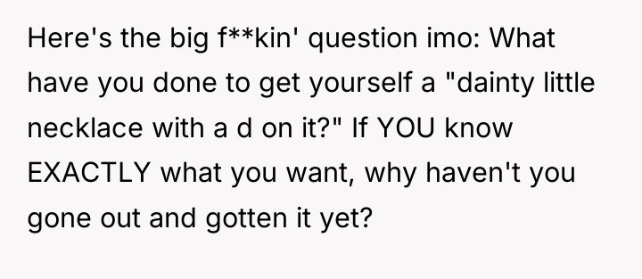 Here's the big f**kin' question imo: What have you done...