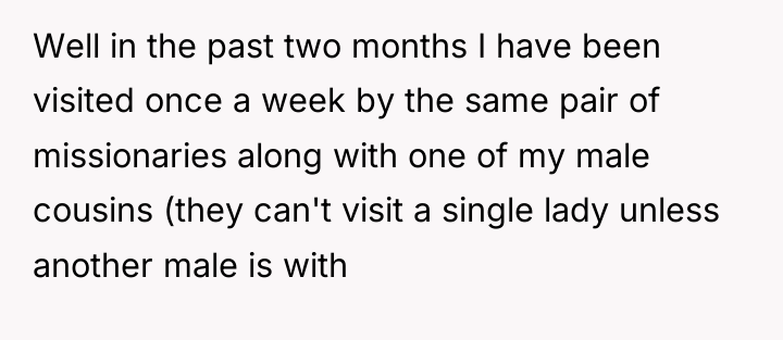 Well in the past two months I have been visited...