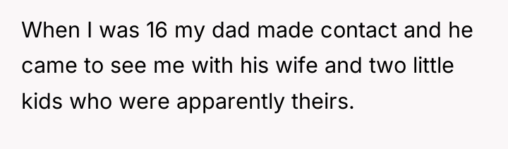 When I was 16 my dad made contact and he...