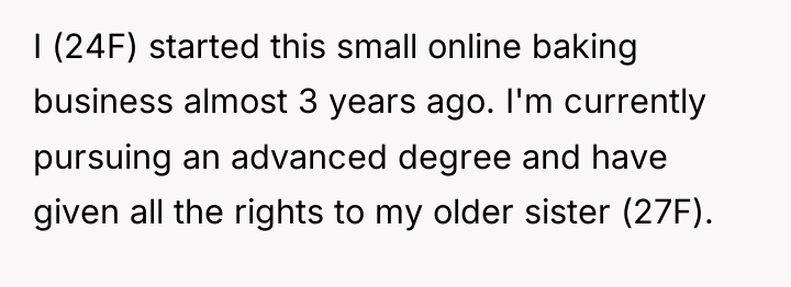 I (24F) started this small online baking business almost 3...