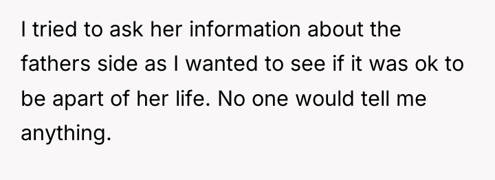 I tried to ask her information about the fathers side...