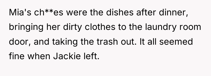 Mia's ch**es were the dishes after dinner, bringing her dirty...