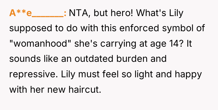 A**e_______ NTA, but hero! What's Lily supposed to do with...